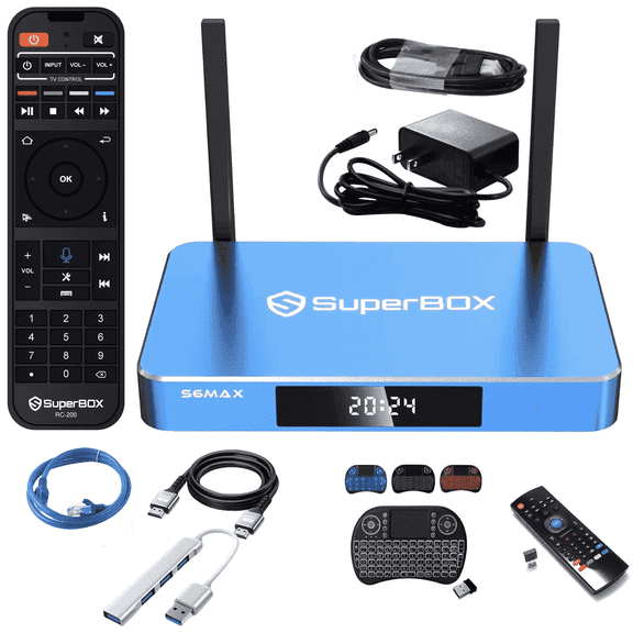 2025 SuperBox S6 Max Smart TV Box with Voice Control, 4GB 64GB 6K HD, HDMI & Wi-Fi Support