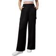 thumbnail image 4 of Uvplove Womens High Waisted Wide Leg Cargo Pants Baggy Casual Work Trousers with 4 Pockets, 4 of 9