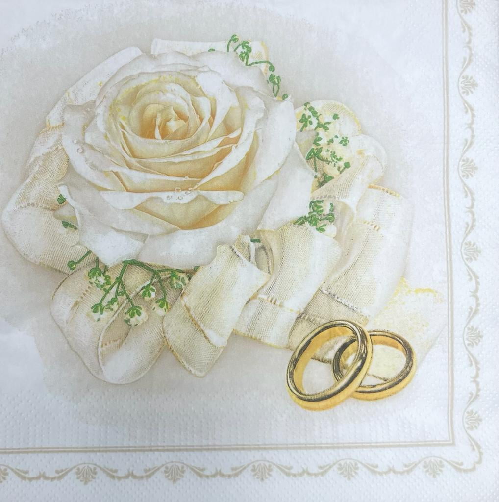 Everyday Paper Napkins, Party Napkins, Wedding Disposable Paper Napkins, Decorated Flower Napkins, 20/Pack