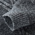 thumbnail image 4 of Lu's Chic Men's Long Sleeve Cardigan Sweater Business Casual Slim Fit Fleece Lined Zip Up Sweaters Thermal Soft Band Collar Warm Jackets & Coats Winter Fall Knitwear Pocket Chevron Dark Grey 40, 4 of 4