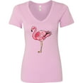 thumbnail image 3 of Inktastic Pink Flamingo Women's V-Neck T-Shirt, 3 of 5