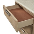 thumbnail image 5 of JERFIT Modern Nightstand with Charging Station, 2-Drawer Beige Bedside Table with Stone Top, Rope Design, Soft-Close Drawers for Bedroom, 5 of 5