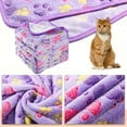 thumbnail image 5 of 5-Piece Self-Warming Pet Blanket Set - Fluffy Fleece Dog Mat, Reversible Cat Bed Pad, Polyester Washable 40x60cm, for Puppies/Kittens, Thermal Anti-Slip Sleeping Cushion, Purple, 5 of 6