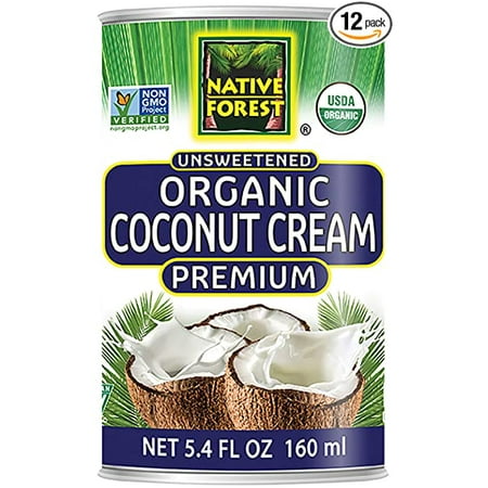 Native Forest Organic Premium Coconut Cream Unsweetened, 5.4 Fl Oz (Pack of 12)