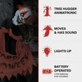 thumbnail image 5 of Haunted Hill Farm 4 ft Clown Animatronic Tree Hugger with Movement, Sounds, and Light-Up Eyes for Scary Outdoor Halloween Decoration, HHCLOWN-28HLSA, 5 of 15