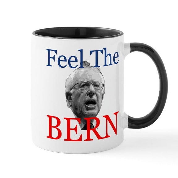 CafePress - Feel The Bern Mug - 11 oz Ceramic Mug - Novelty Coffee Tea Cup
