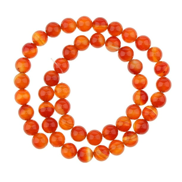Gema brillante semipreciosa de 4 mm a 10 mm, cuentas redondas, joyería artesanal, ágata roja 8 mm