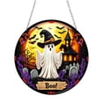 thumbnail image 7 of Halloween Ghost Diamond Painting Hanging Ornament DIY Crystal Art Kit, 2D Flat Ghost Window Wall Decor Craft Project for Holiday Home Party Decoration 21*21cm, 7 of 7