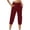 A01_Wine, variant on ylioge Relaxed Fit Straight Pants for Women Pockets Summer High Waist Daily Wear Capri Trousers Drawstring Solid Color Comfy Capris Pantalones