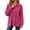 Hot Pink, variant on LAJPXKHY Tops for Women Long Sleeve Lapel Collar V-Neck Button Texture Solid Fashion Fall Casual Running Athletic Pullover Shirts(X-Large,White)