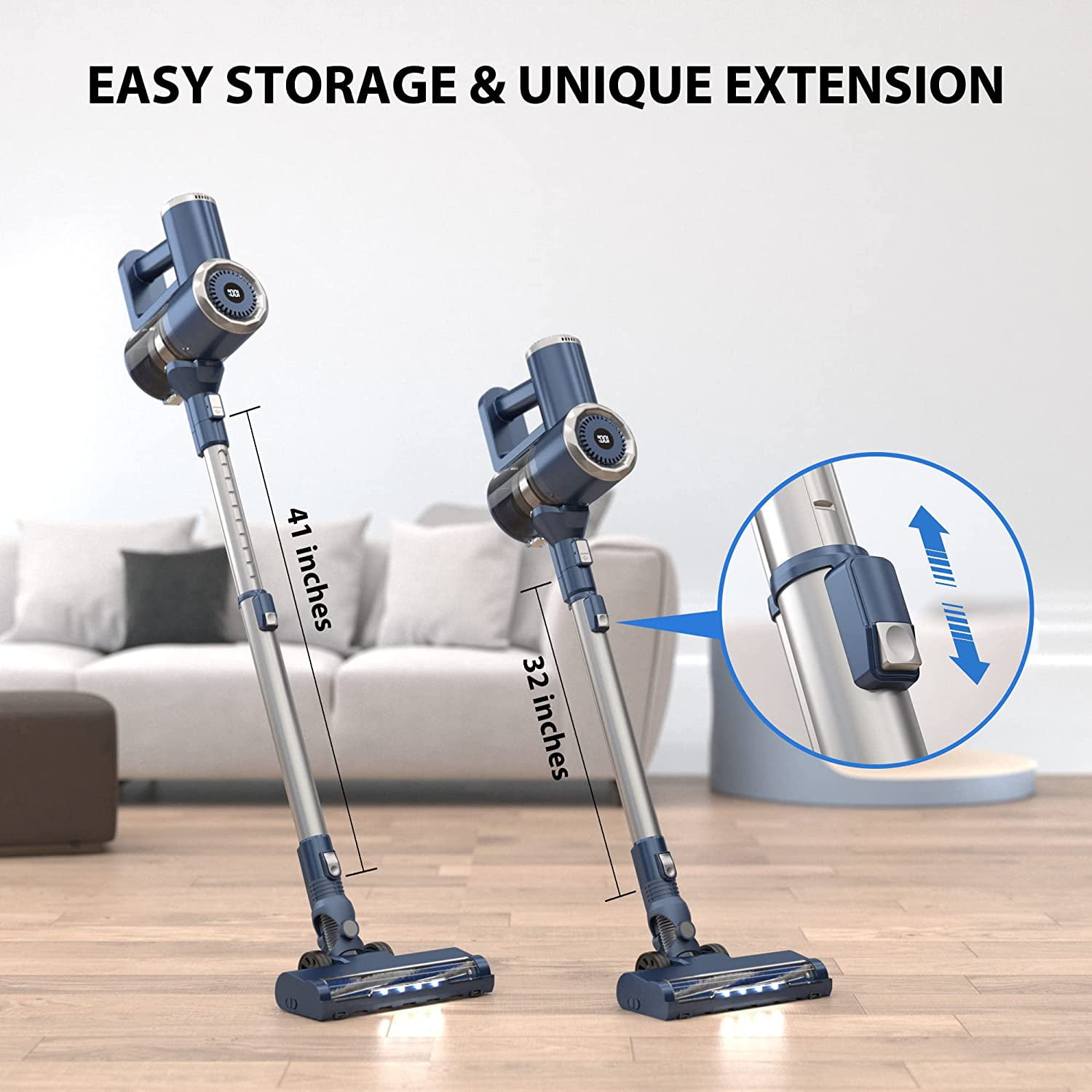 PRETTYCARE Cordless Vacuum Cleaner, 6 in 1 Lightweight Stick Vacuum  Self-Standing with Powerful Suction, 180° Bendable Wand Rechargeable  Cordless Vacuum for Hardwood Floor Pet Hair, W400