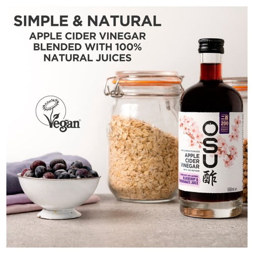 OSU Apple Cider Vinegar Blueberry & Pomegranate 500ml, British Import (Pack of 2)