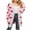 01 Pink, variant on Drvitor Valentines Cardigans for Women Heart Printed Open Front Cardigans Casual Loose Mid-Length Cardigan Sweaters