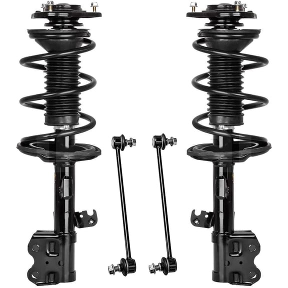 Detroit Axle - Front Struts Sway Bars for 2004-2009 Toyota Prius Complete 2 Struts w/Coil Spring 2 Front Sway Bar Links 2005 2006 2007 2008 Replacement Quick Install Ready Struts Assembly