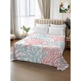 thumbnail image 2 of Red Blue Coral Coastal Flat Sheets Only King Size, Soft Breathable Bed Top Sheets for Mattress, Summer Beach Seaside Nautical Luxury Bedding Flat Sheets for Home Hotel Bedroom Bed Protection, 2 of 9