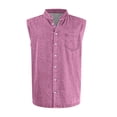 thumbnail image 5 of Men'S Denim Washed Distressed Sleeveless Button Down Shirt Casual Breathable Tank Top With Chest Pocket For Daily Wear And Street Style Tank,Pink,XXXL, 5 of 5