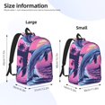 thumbnail image 4 of Balery Hawaiian Beach Dolphin Vintage Canvas Backpack for Men and Women - Large Capacity, Durable Travel Laptop Bag for School, Work, Hiking, and Outdoor Activities-Medium, 4 of 7