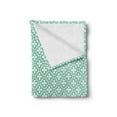 thumbnail image 2 of Floral Soft Flannel Fleece Throw Blanket, Clover Floral Shamrock Pattern Ornament Shabby Form Celtic Graphic, Cozy Plush for Indoor and Outdoor Use, 70" x 90", Turquoise White, by Ambesonne, 2 of 5