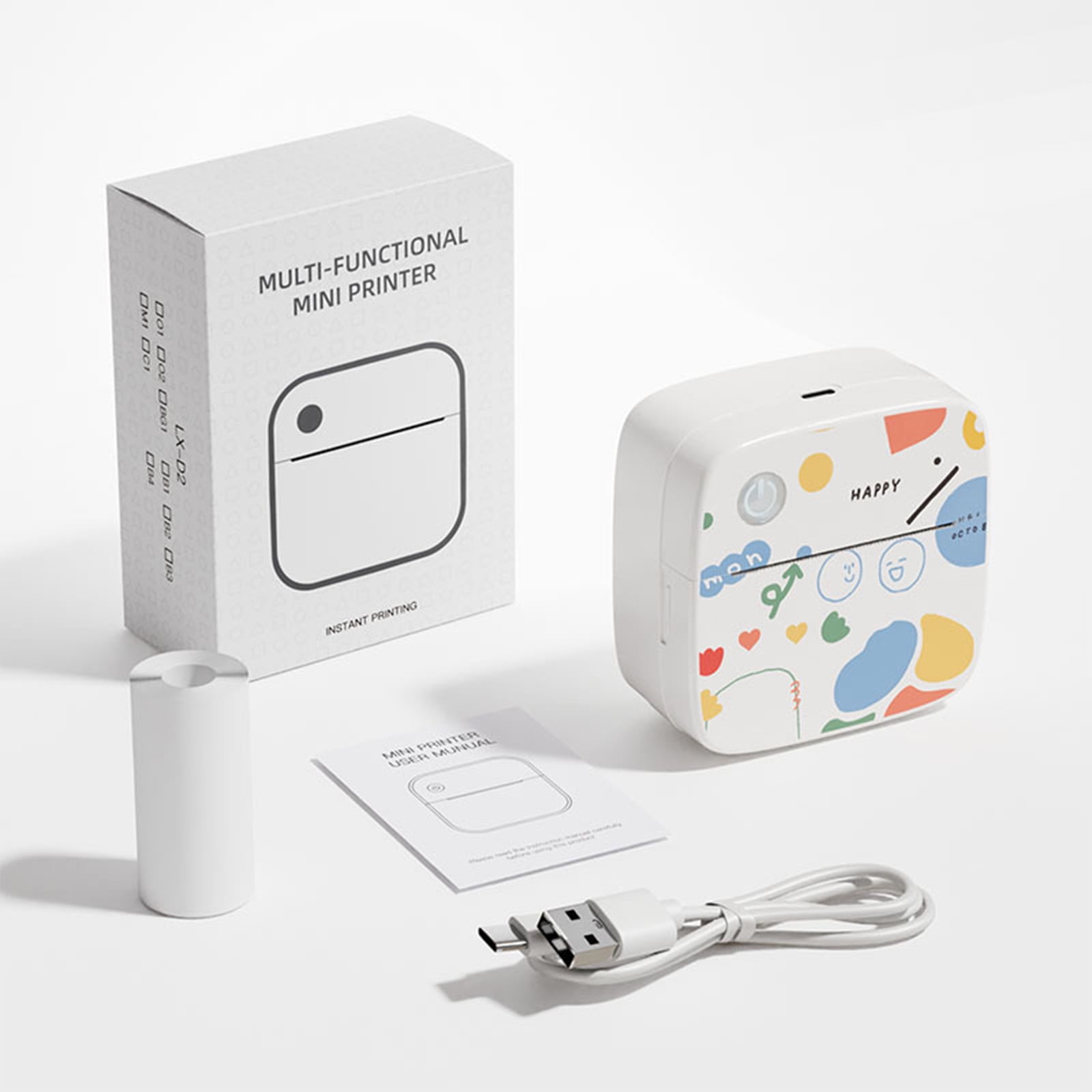 Momihoom Label Maker Machine with Tape, Portable Bluetooth Mini Label Printer for Organizing Storage, Rechargeable Thermal Label Maker Small Sticker Maker with Multiple Templates