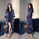 thumbnail image 1 of Pijama de satén para mujer, de verano, de talla grande, ligero, de lujo, con mangas de siete puntos, camisón fresco, bata de baño, ropa de casa para mujer WP2669, 1 of 6