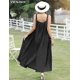 thumbnail image 3 of Vestido largo bohemio de verano con bolsillos para mujer, tirantes anchos ajustables con botones, talla E96, 3 of 4