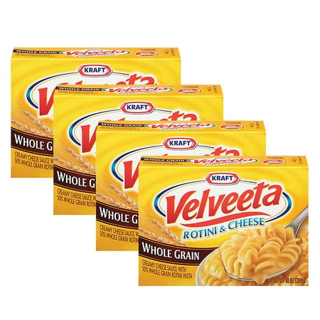 (4 Pack) Kraft Velveeta Whole Grain Rotini & Cheese, 10 oz