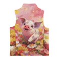 thumbnail image 5 of Xixirimido Pink Pig Floral Pattern Boys Girls Full Zip Fleece Vest Sleeveless Stand Collar Outwear Warm Jacket with Pockets for 7-8Y, 5 of 6