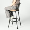 thumbnail image 5 of Homy Casa 2 Pack Bar Stools Adjustable Swivel, 24"/29" with Faux Suede Seats, Brown, 5 of 8