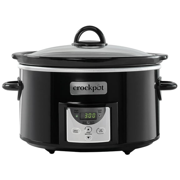 Crock-Pot 4-Quart Digital Countdown Slow Cooker, Black