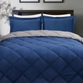 thumbnail image 3 of HIG Reversible Down Alternative Comforter Set, Queen, Navy/Gray, Diamond Stitch, 3 of 9