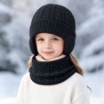 thumbnail image 2 of Enyan Kids Winter Hat Unisex Boys Girls Warm Thick Fleece Lined Knit Beanie with Earflaps, 2 of 4