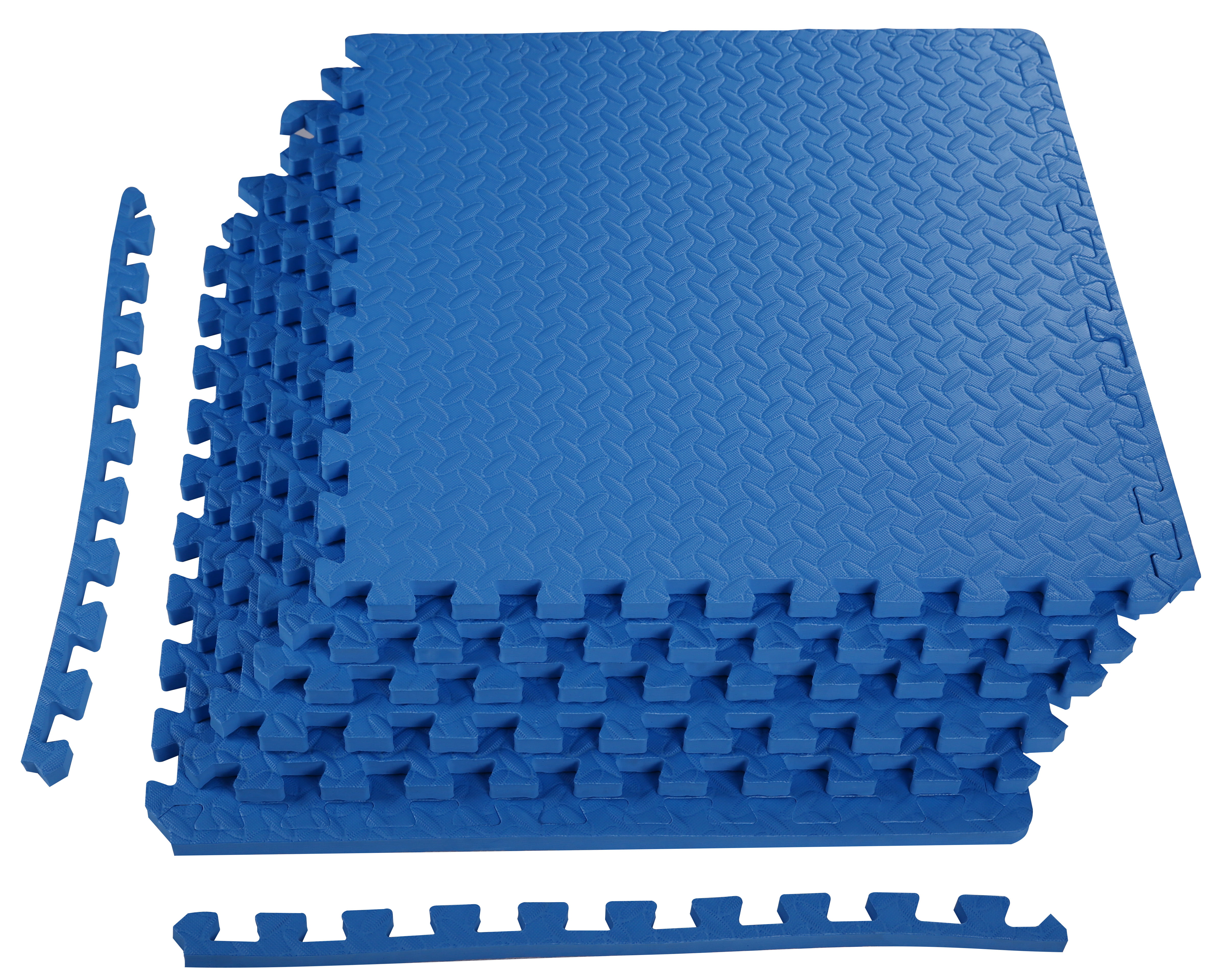 3/4" Eva 4'x4' Large 16 SQ FT Puzzle Mat Blue 4 Tiles Play Mat Solid Foam Floor 