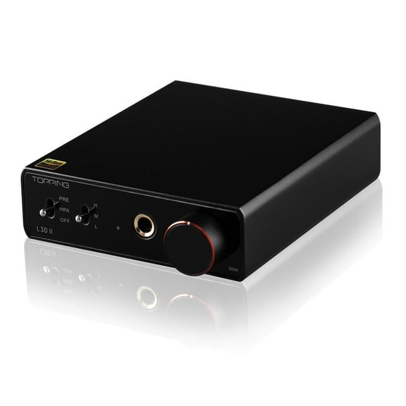 Topping L30II NFCA Linear Headphone Amp,6.35mm Jack 3.5mm Adaptor RCA Input,E30II is the best DAC for L30II (BLACK)