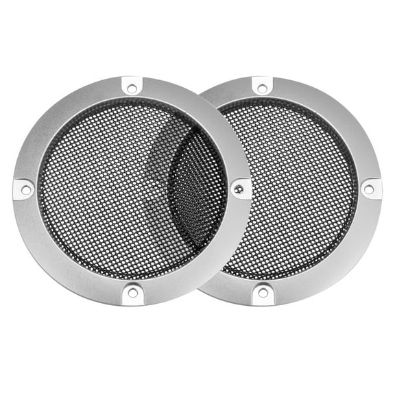 2pcs 3" Speaker Grille Cover Mesh Trim Round Subwoofer Grille Silver Tone Car Auto Stereo Accessories