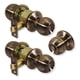 thumbnail image 1 of Cerradura Chapa Perilla Puerta Baño Lion Tools Pomo Latón Antiguo 2 Pza, 1 of 7