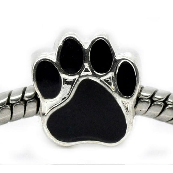 Black Paw Charm Bead