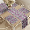 thumbnail image 2 of Ambesonne Floral Table Runner & Placemats, Bouquets Curly Branches Art, Placemat 4 pcs + Runner 14"x72", Fuchsia Taupe Grey, 2 of 2