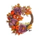 thumbnail image 1 of Guirnalda de flores artificiales para el Día de Acción de Gracias, corona de otoño para la puerta principal, cosecha de otoño Flor violeta, 1 of 9