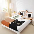 thumbnail image 4 of Manfei Lovely Kitten Queen Sheet Sets,Cartoon Animal Flat Sheet,Mondern Aesthetic Art Queen Fitted Sheet For Teens,Microfiber Bedroom Decor,4 Pieces, 4 of 7