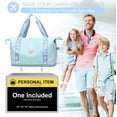 thumbnail image 3 of DAKIMOE Weekender Bags for Women, Travel Bag Carry on Gym Bag, Travel Duffle Bag with Wet Dry Pocket/Front Phone Pocket/Trolley Sleeve Pocket, Light Blue, 3 of 9