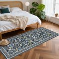 thumbnail image 3 of Garvee 2'x6' Floral Print Runner Rug Washable Rug, Low Pile Farmhouse Accent Carpet with Non Slip Backing Soft Floor Mats for Living Room Bedroom Hallway, Blue, 3 of 8