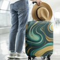 thumbnail image 2 of Teal Gold Marble Pattern Luggage Cover Fashion Suitcase Cover Baggage Covers Fit 25-28 Inch Luggage (Go Travel), 2 of 5