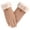 Khaki, variant on 1 Pair Letter Logo Anti-slip Windproof Solid Color Suede Gloves Women Winter Fluffy Cuffs Touch Screen Driving Gloves