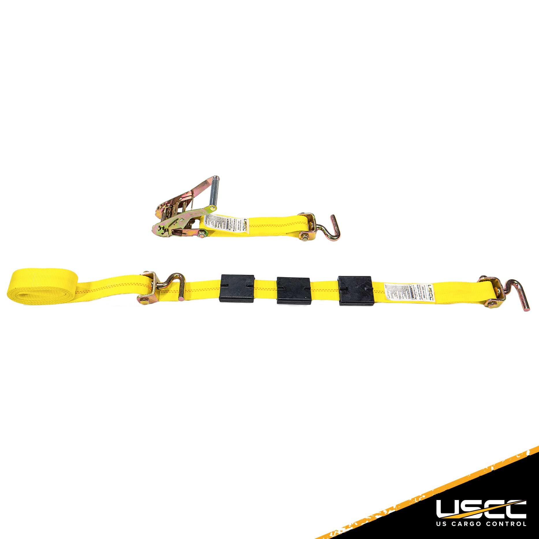 Wheel Strap with 3 Swivel J Hooks w/ 90 degree hook angle, Ratchet,