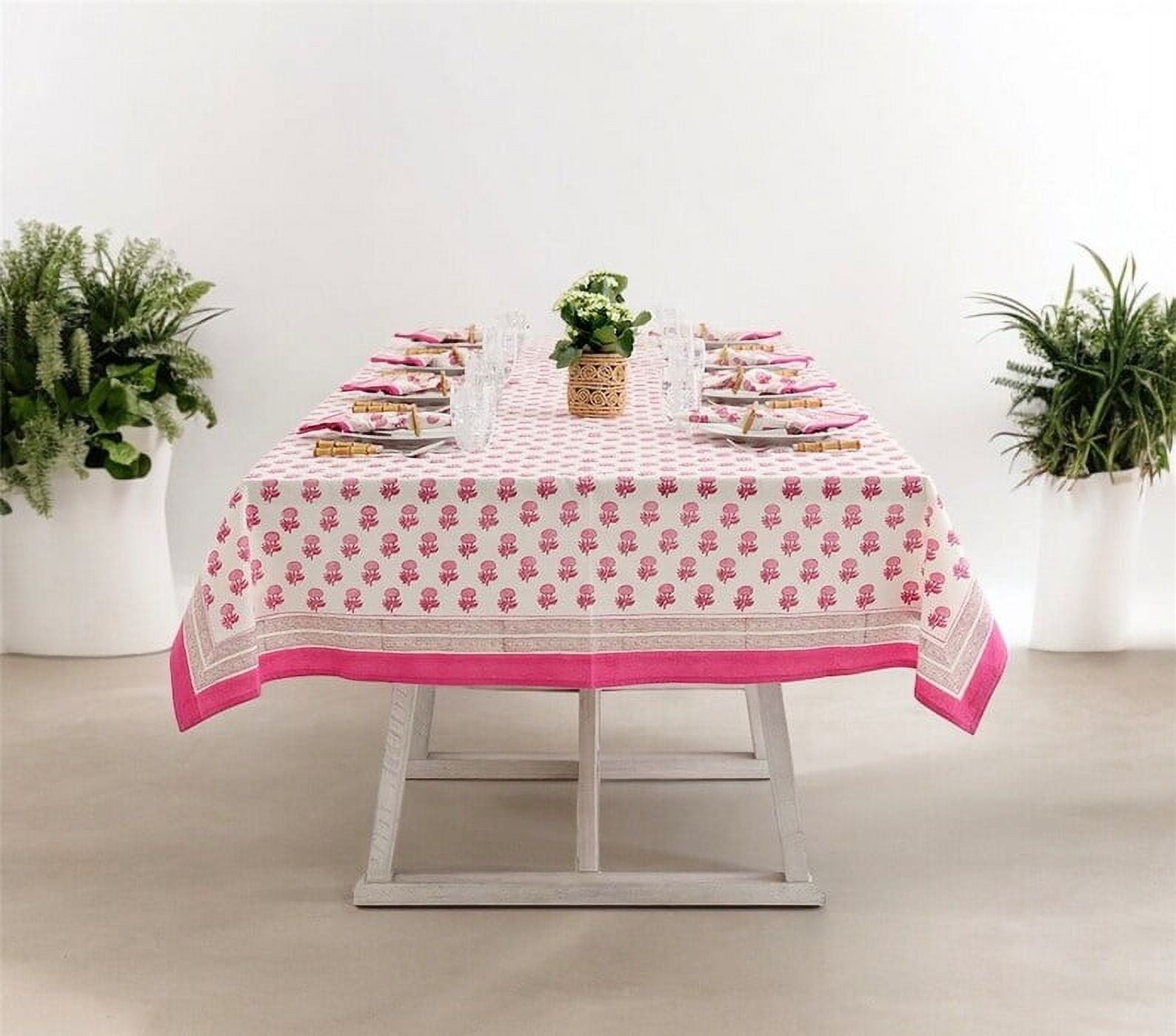 New Era Creation Pink Indian Hand Block Printed Cotton Cloth Table Mats Farmhouse Wedding Event Home Party gift for Dad and Mom Gifts