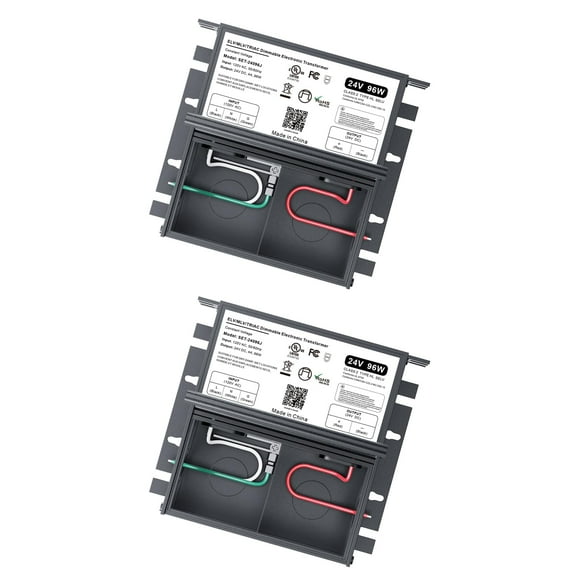 2 Pcs 96W 24V Dimmable LED Driver, Triac/ELV/MLV AC to DC Power Supply for LED Light, Halogen Bulb, LED Transformer Compatible with Lutron & Leviton Dimmer, for Indoor/Outdoor Use
