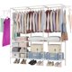 thumbnail image 1 of YAYUSI Organizador de Metal para Ropa,Perchero de Pie Armario con 2 ganchos laterales,Closet Organizador de Ropa, Estante de Ropa para Balcón, Dormitorio y Lavandería,Negro, 1 of 9