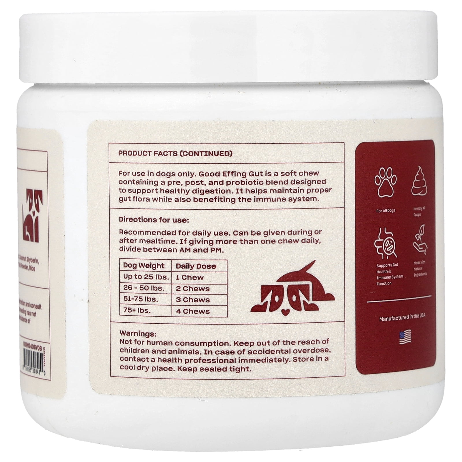 Oh Norman Good Gut, Pre, Post, & Probiotic Chews for Dogs, 90 Soft Chews, 9.5 oz (270 g)