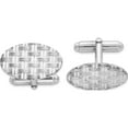 thumbnail image 1 of Sterling Silver Rhodium-Plated Cuff Links (22 X 15) Made In United States qq178, 1 of 5