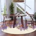 thumbnail image 3 of Spring Wisteria Round Area Rug 8Ft Washable Large Circle Rugs for Living Room Dorm, Purple Flowers Floral Leaves Botanical Beige Non-Slip Carpet Floor Mats Indoor Outdoor Carpet Runner Home Decor, 3 of 8